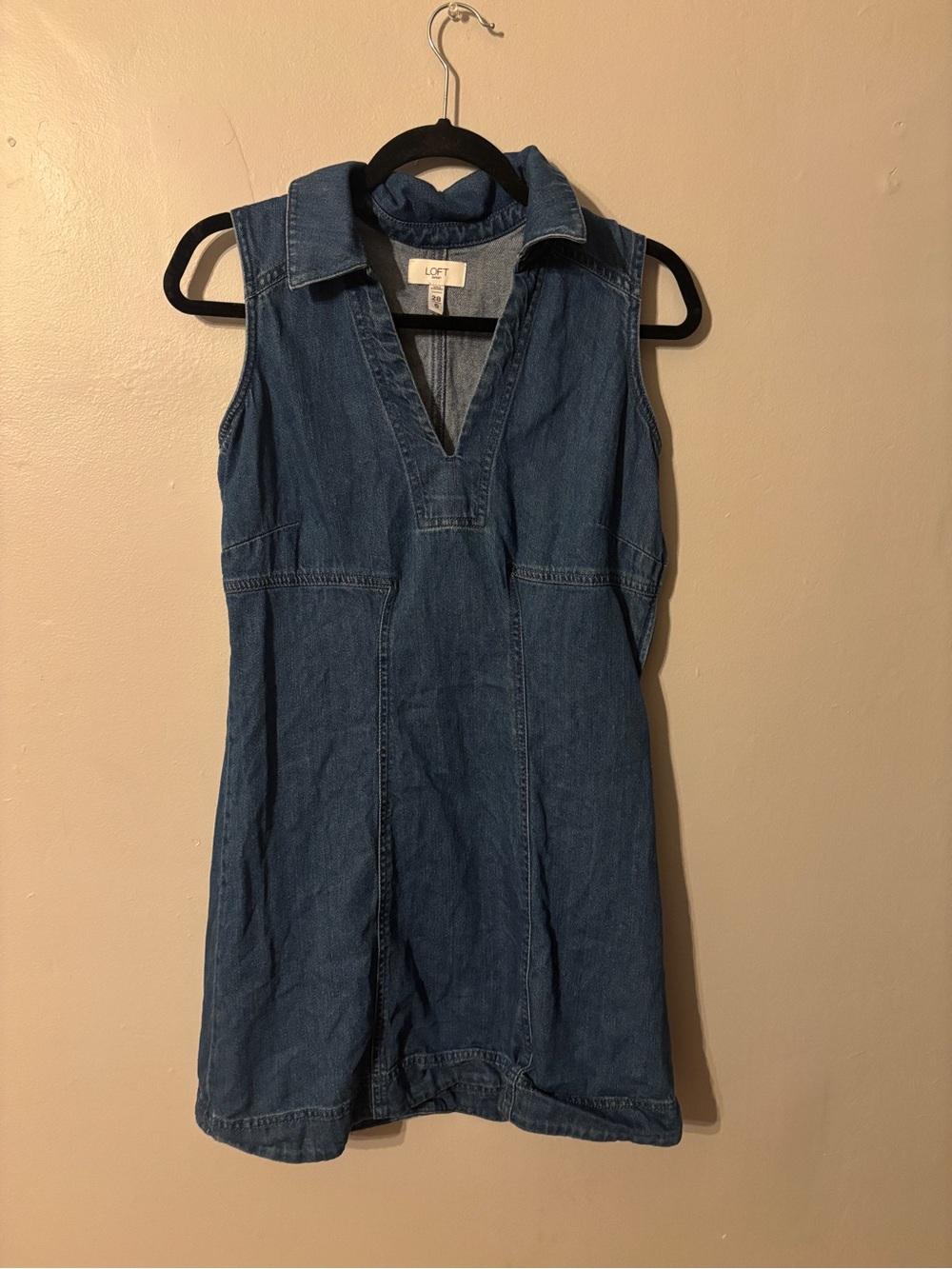 LOFT Sleeveless Denim Mini Dress in Blue